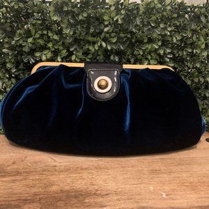 NWT Stella McCartney Cobalt Blue Velvet Clutch